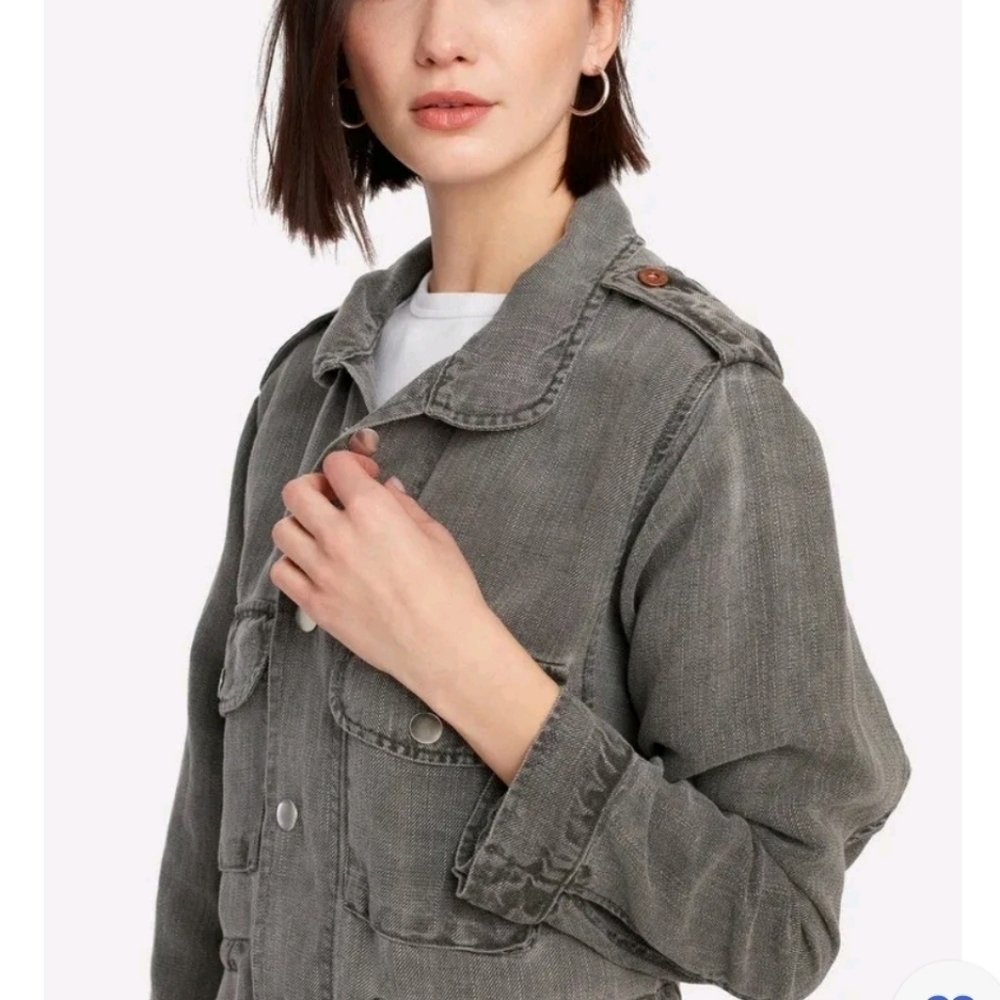 NSF Joli Jacket Size XS Linen Lyocell Blend NWT Utility Grunge Burn Cargo - Picture 2 of 16